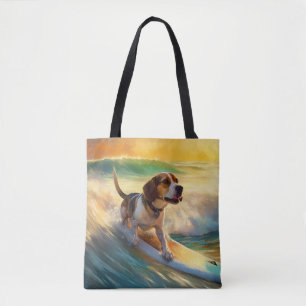 Beagle Beach Surfen Malerei Tasche