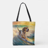 Beagle Beach Surfen Malerei Tasche (Rückseite)