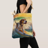 Beagle Beach Surfen Malerei Tasche (Von Nahem)