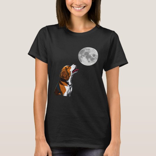 Beagle  Beagle Howling At The Moon  Beagle T-Shirt (Vorderseite)