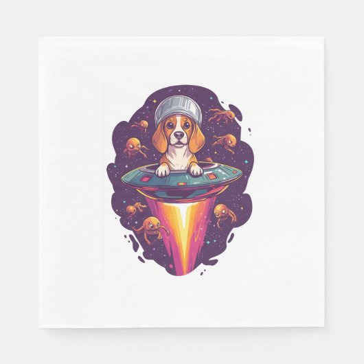 Beagle - Begegnung intergalaktischer Hunde Serviette (Vorderseite)