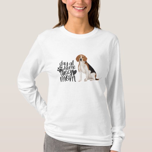 Beagle - bei Zuhause-Hund-Mama Bleibe T-Shirt (Vorderseite)