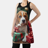 Beagle beim Einpacken von Weihnachtsgeschenken Mal Schürze (InSitu)