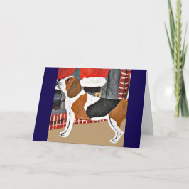 Beagle bellt Santa an Karte