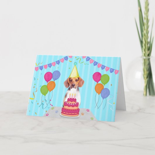 Beagle Birthday Feiertagskarte (Vorderseite)