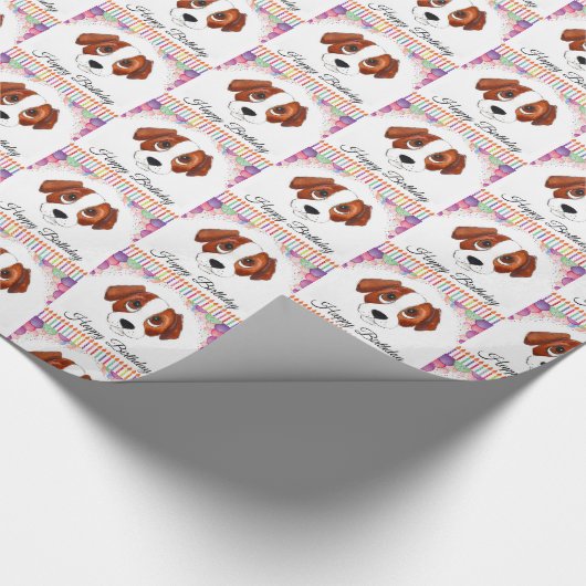 Beagle Birthday Geschenkpapier (Ecke)