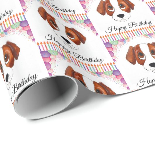 Beagle Birthday Geschenkpapier (Rolleneckpunkt)