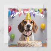 Beagle Birthday Party Karte (Vorderseite)