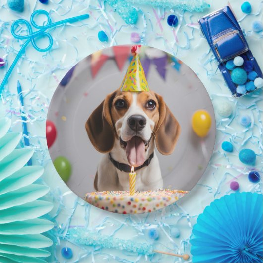 Beagle Birthday Party Pappteller (Party)
