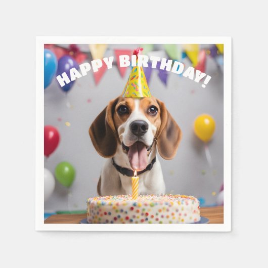 Beagle Birthday Party Serviette (Vorderseite)