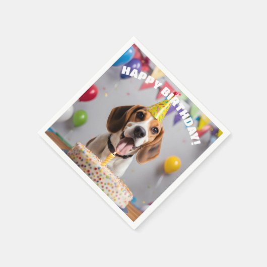 Beagle Birthday Party Serviette (Ecke)