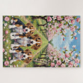 Beagle Blossom Orchard Kunst Puzzle (Horizontal)