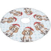 Beagle Blue Snowflake Polyester Weihnachtsbaumdecke (Schrägansicht)