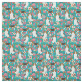 Beagle Blume Stoffe - Türkis (Muster)