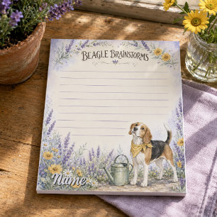 Beagle Brainstorms Florale Aquarellmalerei Notizblock