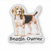 Beagle Brown personalisieren Aufkleber (Vorderseite)