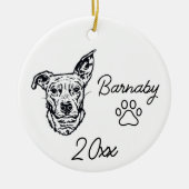 Beagle Bull Cross Hund Individuelle Name & Year Li Keramik Ornament (Vorne)