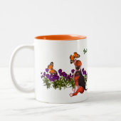 Beagle Butterfets Stiefmütterchen Niedlich Persona Zweifarbige Tasse (Links)