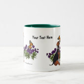 Beagle Butterflies Stiefmütterchen Niedlich Hund Zweifarbige Tasse (Mittel)
