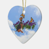 Beagle Butterflies Violets Hunde Ornament (Links)