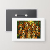 Beagle Buttons  einfach süss (Vorderseite/Rückseite)