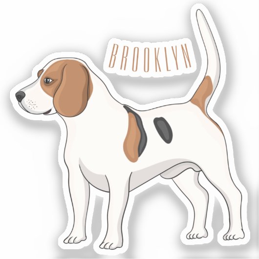 Beagle Cartoon Aufkleber (Vorderseite)