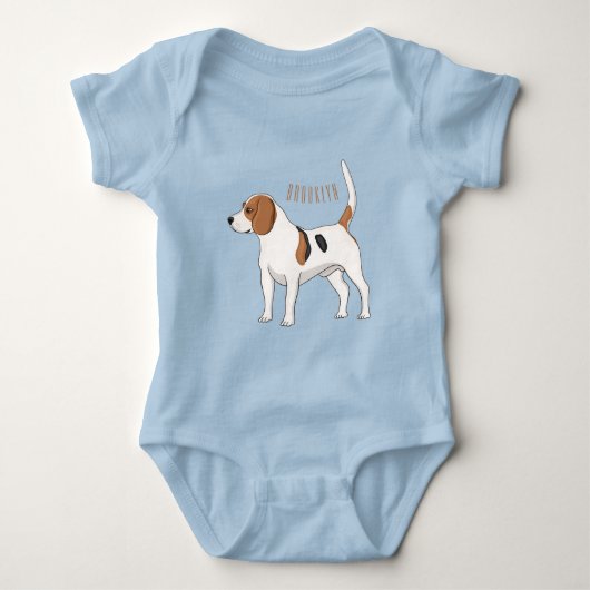 Beagle Cartoon Baby Strampler (Vorderseite)
