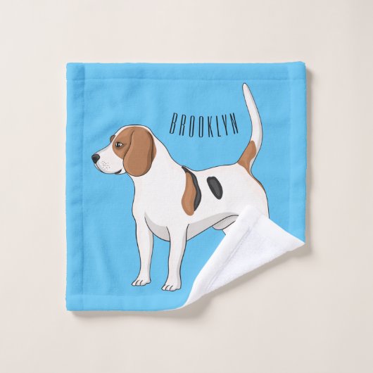 Beagle Cartoon Badhandtuch Set (Waschlappen)