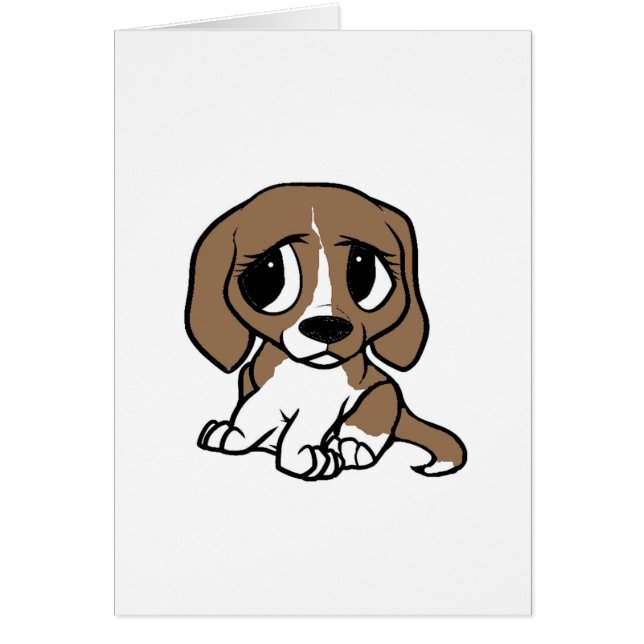 Beagle Cartoon braun weiß (Vorne)