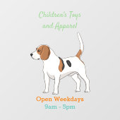 Beagle Cartoon Fensteraufkleber (Blatt)