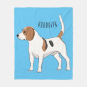 Beagle Cartoon Fleecedecke (Vorderseite)