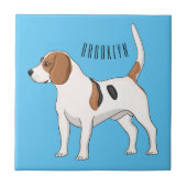 Beagle Cartoon Fliese (Vorderseite)
