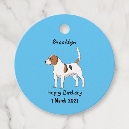 Beagle Cartoon Geschenkanhänger (Vorderseite)
