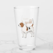 Beagle Cartoon Glas (Rückseite)