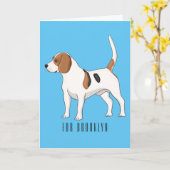 Beagle Cartoon Karte (Gelbe Blume)