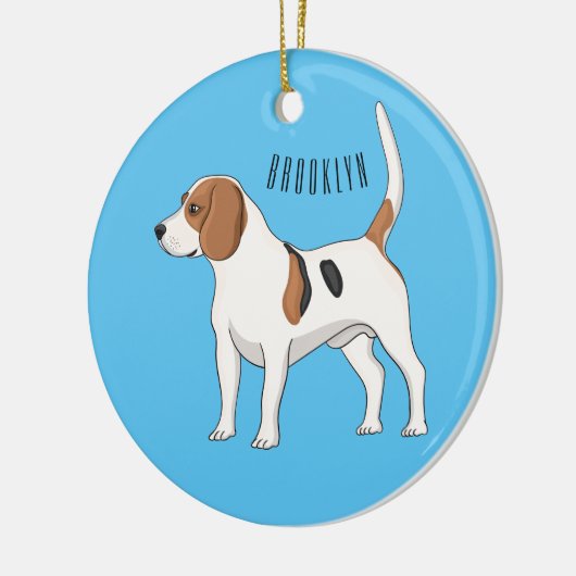 Beagle Cartoon Keramik Ornament (Links)