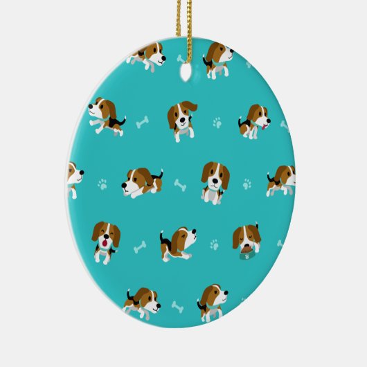 Beagle Cartoon Keramik Ornament (Rechts)
