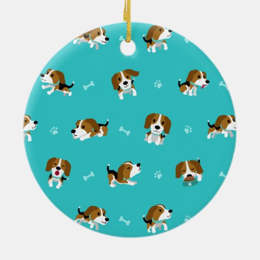 Beagle Cartoon Keramik Ornament (Hinten)