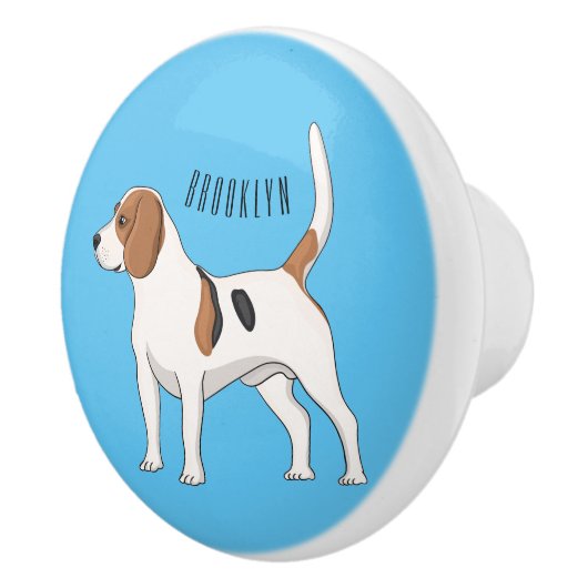 Beagle Cartoon Keramikknauf (Rechts)