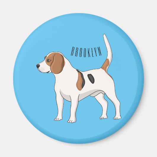 Beagle Cartoon Magnet (Vorne)