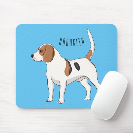 Beagle Cartoon Mousepad (Mit Mouse)