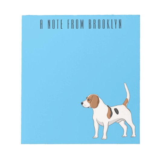 Beagle Cartoon Notizblock (Vorderseite)