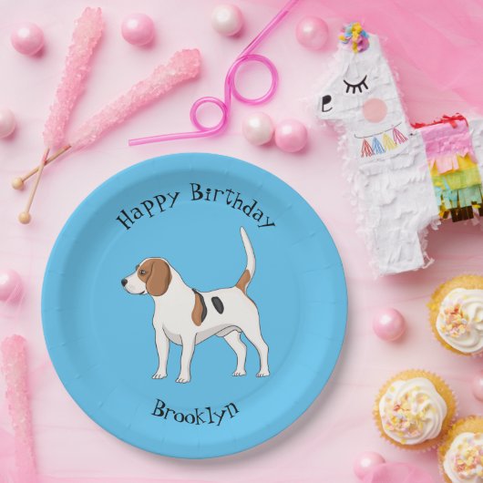 Beagle Cartoon Pappteller (Party)