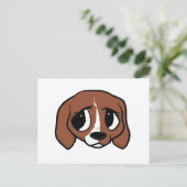 Beagle Cartoon Postkarte (Stehend Vorderseite)