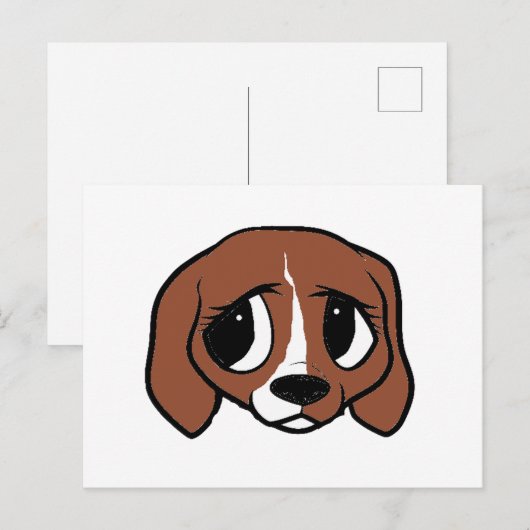 Beagle Cartoon Postkarte (Vorne/Hinten)