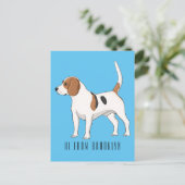 Beagle Cartoon Postkarte (Stehend Vorderseite)
