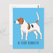 Beagle Cartoon Postkarte (Vorne/Hinten)