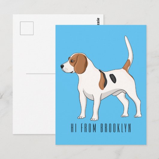 Beagle Cartoon Postkarte (Vorne/Hinten)