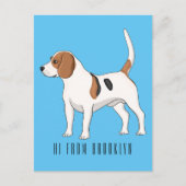 Beagle Cartoon Postkarte (Vorderseite)