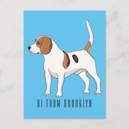 Beagle Cartoon Postkarte (Vorderseite)